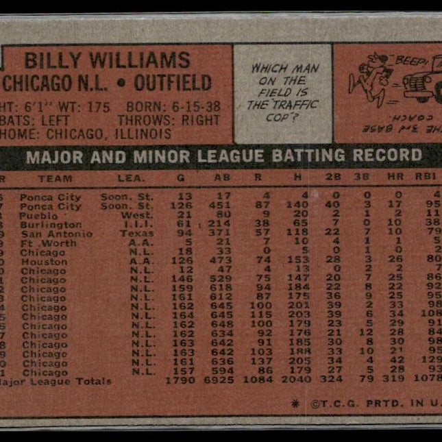 Billy Williams #439 1972 Topps Chicago Cubs