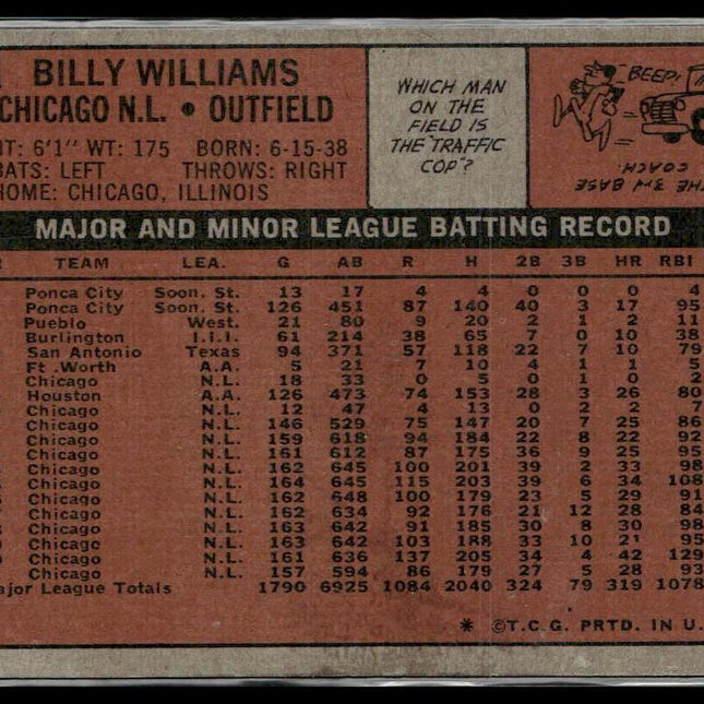 Billy Williams #439 1972 Topps Chicago Cubs
