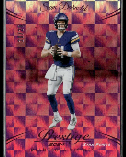 Sam Darnold #191 2024 Panini Prestige Xtra Points Pink #/25 Minnesota Vikings