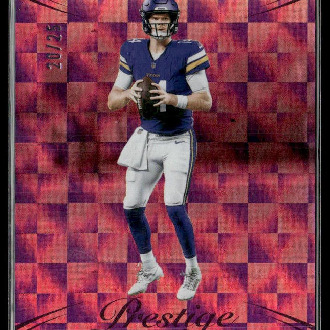 Sam Darnold #191 2024 Panini Prestige Xtra Points Pink #/25 Minnesota Vikings