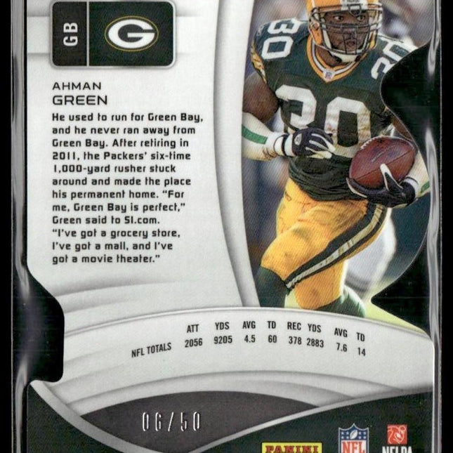Ahman Green #115 2021 Panini Spectra Neon Blue Die Cut #/50 Green Bay Packers
