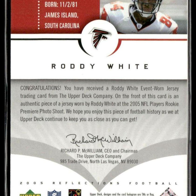 Roddy White #FFR-RW 2005 Upper Deck Reflections Fabric Reflections Falcons