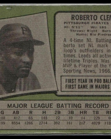 Roberto Clemente #630 1971 Topps Pittsburgh Pirates