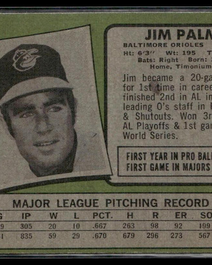 Jim Palmer #570 1971 Topps Baltimore Orioles