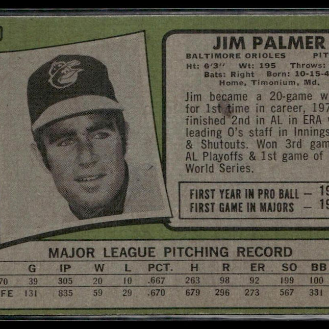 Jim Palmer #570 1971 Topps Baltimore Orioles