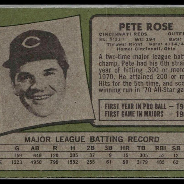 Pete Rose #100 1971 Topps Cincinnati Reds