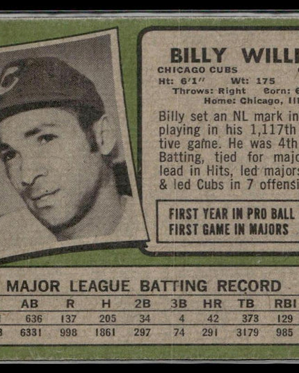 Billy Williams #350 1971 Topps Chicago Cubs