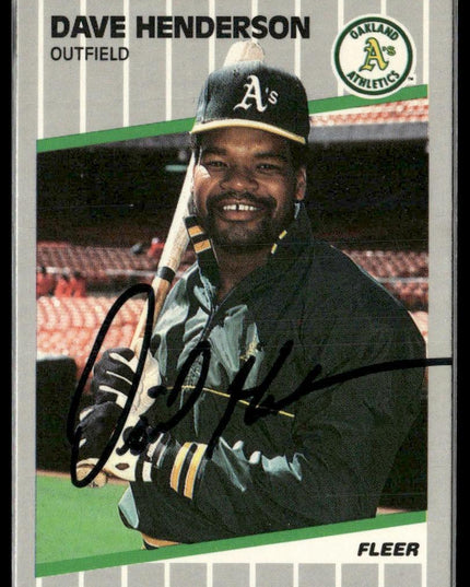 Dave Henderson #10 1989 Fleer Auto Oakland Athletics