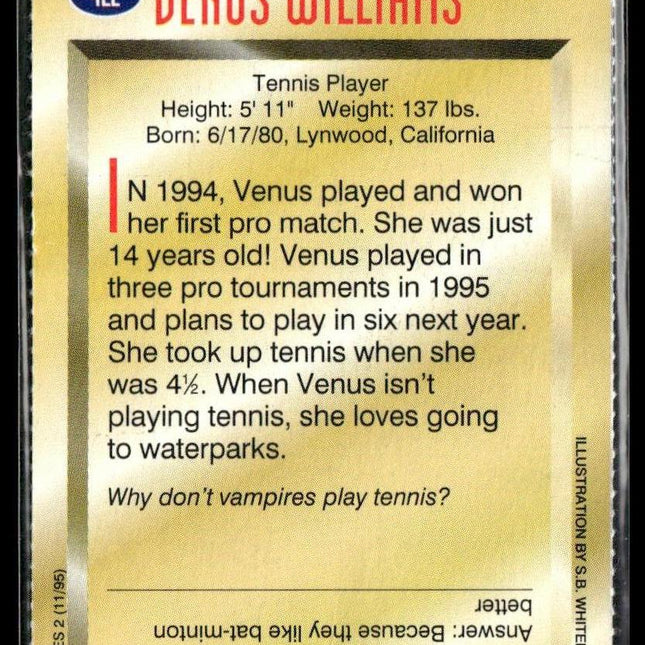 Venus Williams #422 1995 Sports Illustrated for Kids