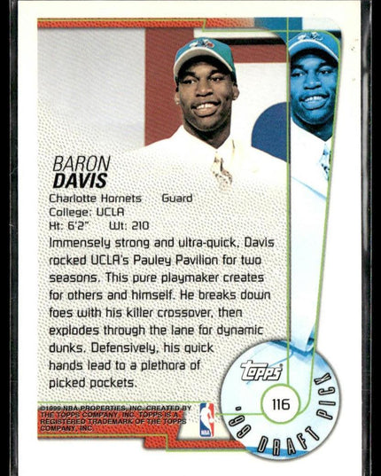 Baron Davis Rookie #116 1999-00 Topps Charlotte Hornets