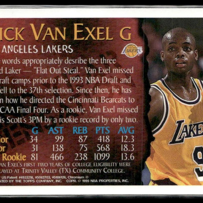 Nick Van Exel #9 1994-95 Topps Super Sophomores Los Angeles Lakers