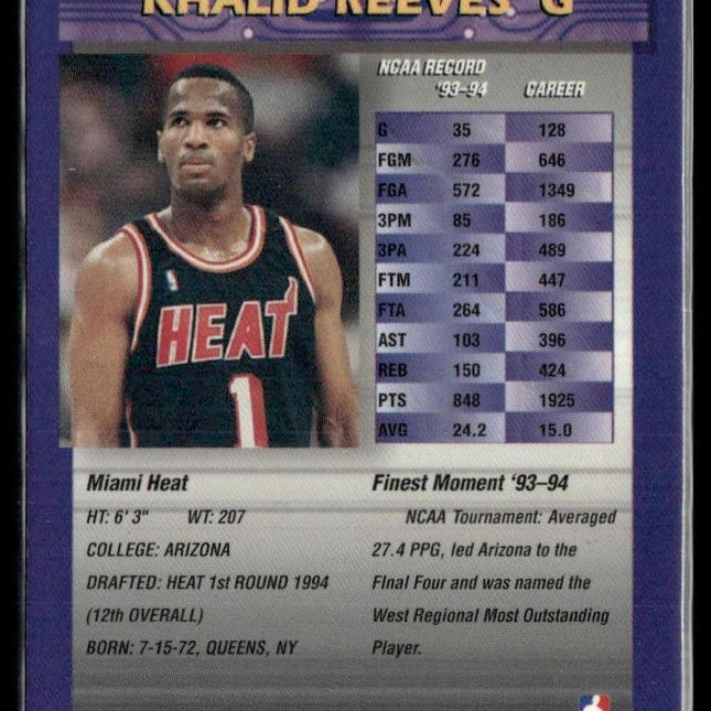 Khalid Reeves Rookie #303 1994-95 Finest Miami Heat