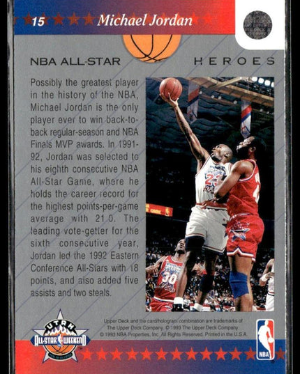 Michael Jordan #15 1992-93 Upper Deck NBA All-Stars Chicago Bulls