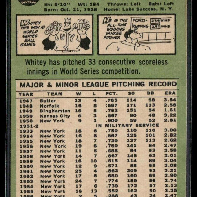 Whitey Ford #5 1967 Topps New York Yankees