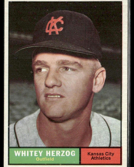 Whitey Herzog #106 1961 Topps Kansas City Athletics