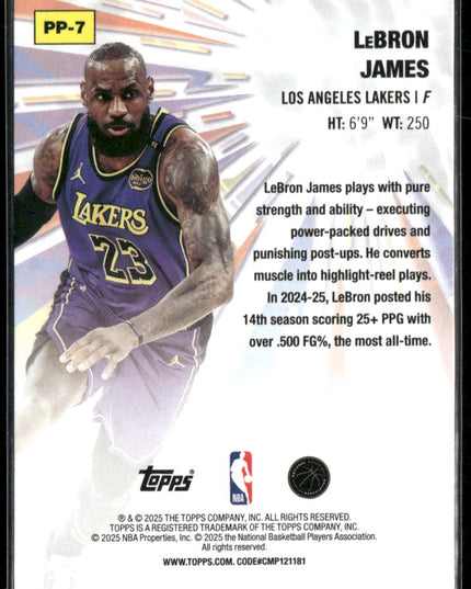 LeBron James #PP-7 2025-26 Topps Power Players Los Angeles Lakers