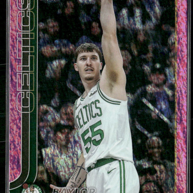 Baylor Scheierman #5 2025-26 Topps Pink Holo Foil Boston Celtics