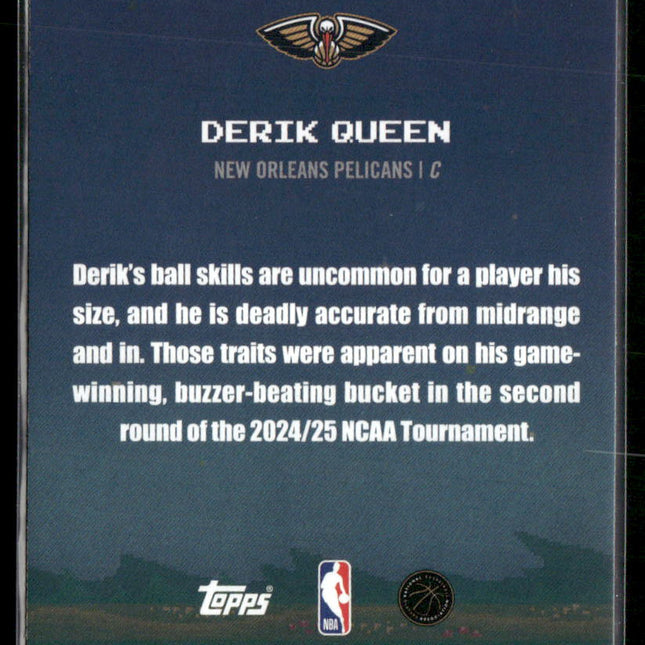Derik Queen #8B-39 2025-26 Topps 8-Bit Ballers New Orleans Pelicans