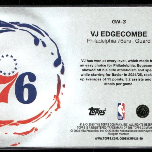 VJ Edgecombe #GN-3 2025-26 Topps Generation Now Philadelphia 76ers