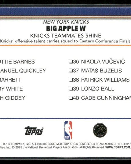 Jalen Brunson #274 2025-26 Topps Rainbow Foilboard New York Knicks