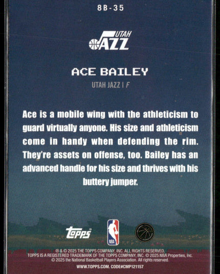 Ace Bailey #8B-35 2025-26 Topps 8-Bit Ballers Utah Jazz
