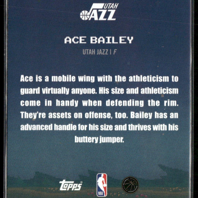 Ace Bailey #8B-35 2025-26 Topps 8-Bit Ballers Utah Jazz