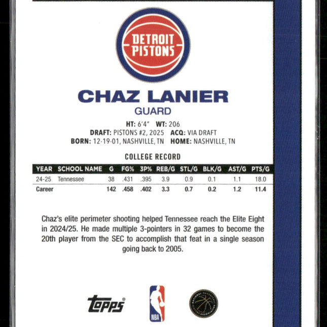 Chaz Lanier #80BK-80 2025-26 Topps 1980-81 Topps Basketball Detroit Pistons