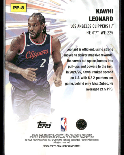 Kawhi Leonard #PP-8 2025-26 Topps Power Players Los Angeles Clippers