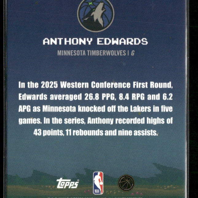 Anthony Edwards #8B-18 2025-26 Topps 8-Bit Ballers Holo Foil Timberwolves