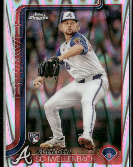 Spencer Schwellenbach Rookie #203 2025 Topps Chrome Raywave Refractors Braves