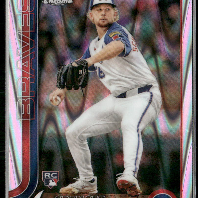 Spencer Schwellenbach Rookie #203 2025 Topps Chrome Raywave Refractors Braves