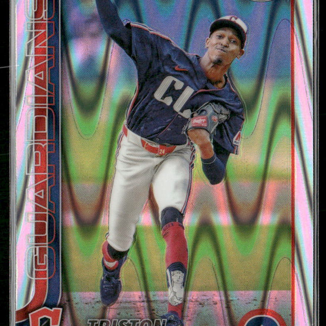 Triston McKenzie #21 2025 Topps Chrome Raywave Refractors Cleveland Guardians