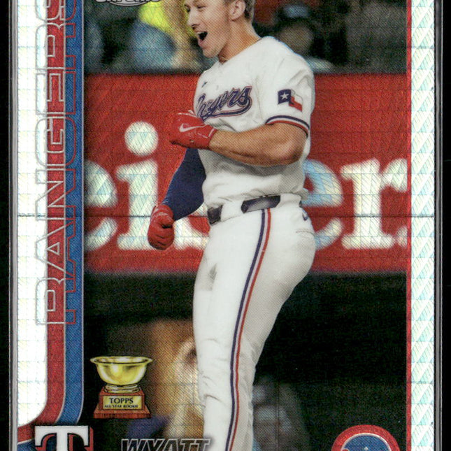 Wyatt Langford #68 2025 Topps Chrome Prism Refractors Texas Rangers