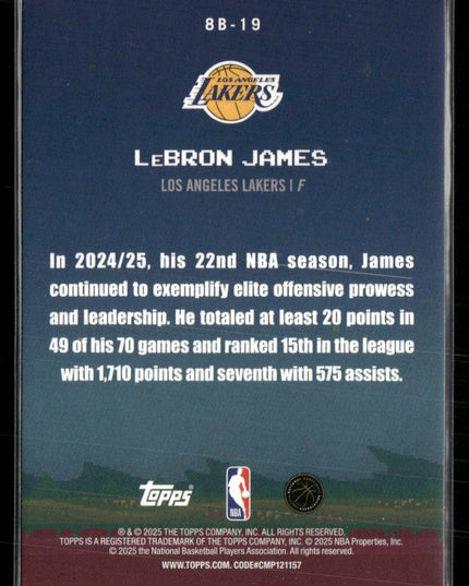 LeBron James #8B-19 2025-26 Topps 8-Bit Ballers Holo Foil Los Angeles Lakers