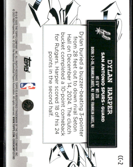 Dylan Harper #CC-2 2025-26 Topps Clutch City Prospects San Antonio Spurs