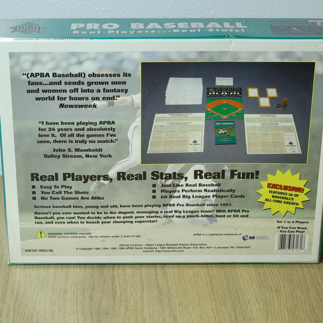 APBA Pro Baseball Board Game (1996) – Sealed – Classic MLBPA Edition