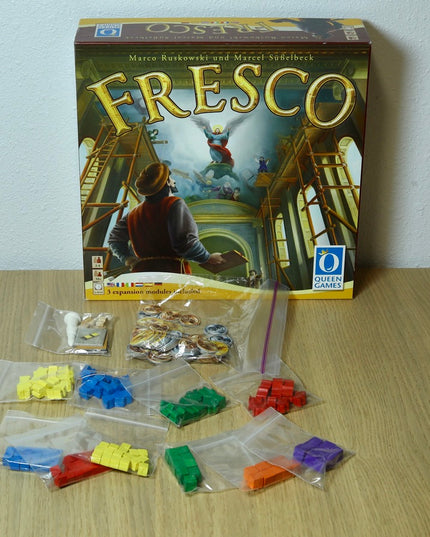 Fresco Board Game (2010) + Expansions 1–7 – Queen Games – Very Good+