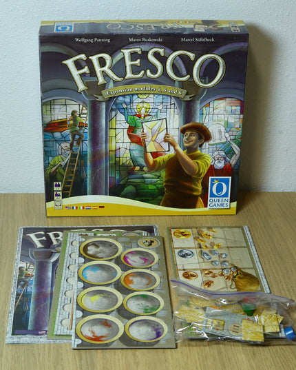 Fresco Board Game (2010) + Expansions 1–7 – Queen Games – Very Good+