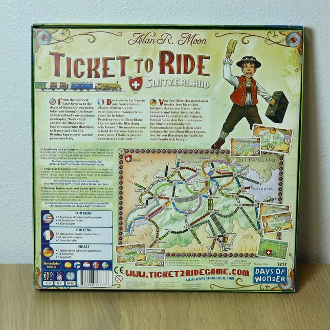 Ticket to Ride: Switzerland Expansion (2011) – Days of Wonder – Complete