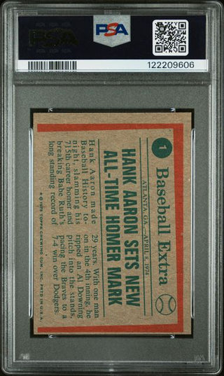 Hank Aaron 1975 Topps Mini #1 1974 Highlights PSA 5
