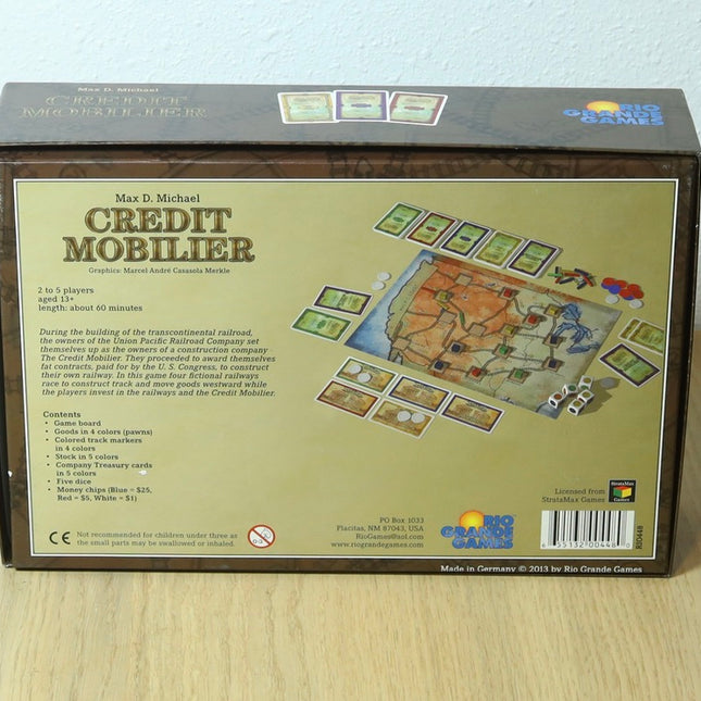 Credit Mobilier Board Game Rio Grande 2013 Train Strategy Complete VG+