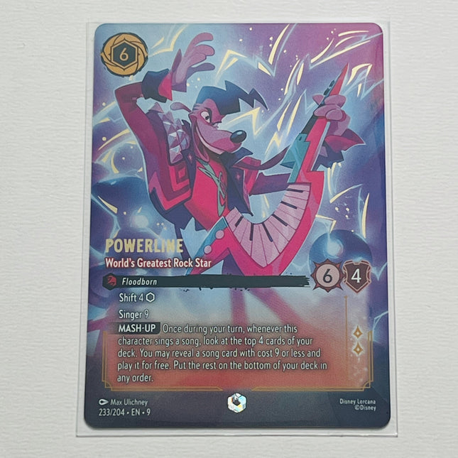 Powerline - World's Greatest Rock Star NM+ #233/204 | Disney Lorcana | Enchanted
