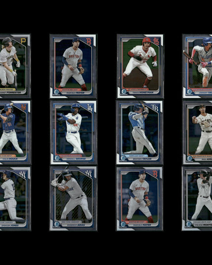 2024 Bowman Chrome Prospects Lot (12) Spencer Jones, Marcelo Mayer, Arias, Vargas