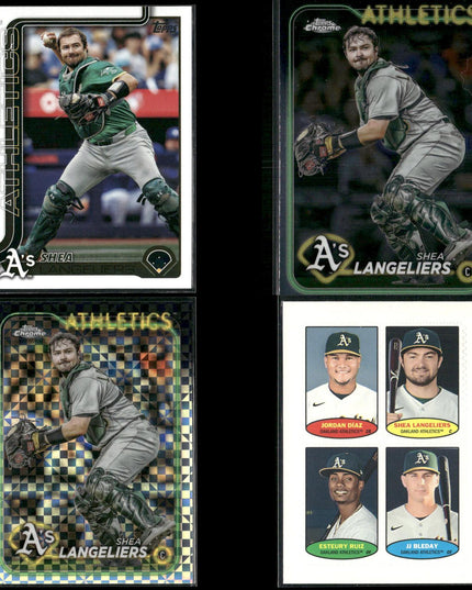 Shea Langeliers 4-Card Lot Oakland A’s Catcher Prospect