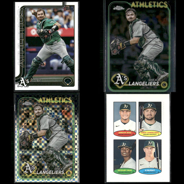 Shea Langeliers 4-Card Lot Oakland A’s Catcher Prospect