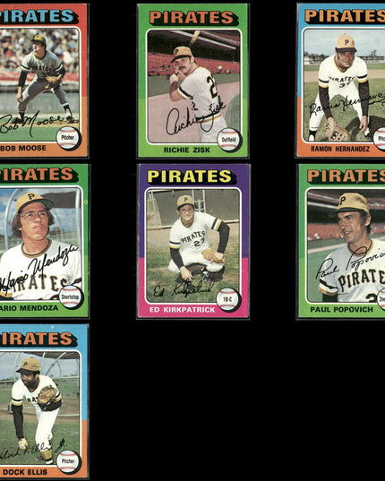 7-Card Lot Vintage 1975 Topps Pittsburgh Pirates | MLB Baseball Trading Cards