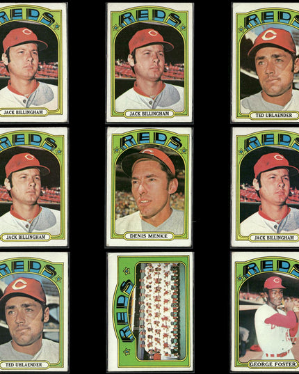 1972 Topps Cincinnati Reds Team Lot (9 Cards) Vintage Baseball MLB