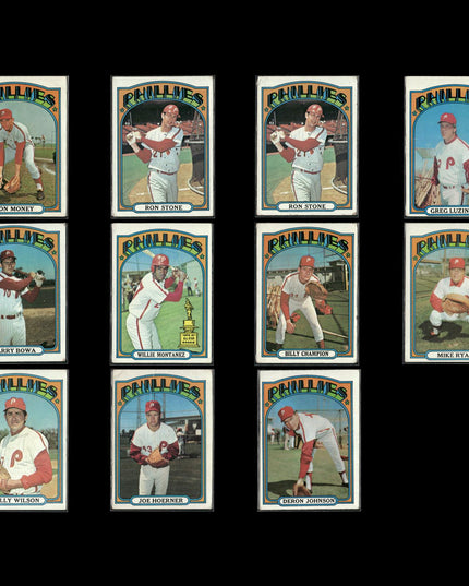11-Card Lot Vintage 1972 Topps Philadelphia Phillies | MLB Baseball Trading Cards