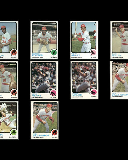 10-Card Lot Vintage 1973 Topps Cincinnati Reds | MLB Baseball Trading Cards Topps