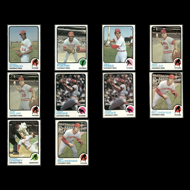10-Card Lot Vintage 1973 Topps Cincinnati Reds | MLB Baseball Trading Cards Topps